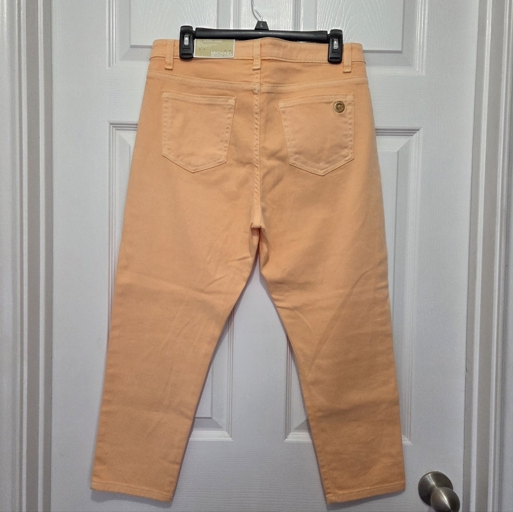 Micheal Kors Mid Rise Izzy Cropped Skinny Cottonblend Pants Sz 10 Spring Summer - Picture 5 of 12